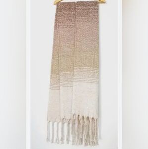 Mersea Ombre Pilled Knit Always By The Sea Fringe Scarf NWOT